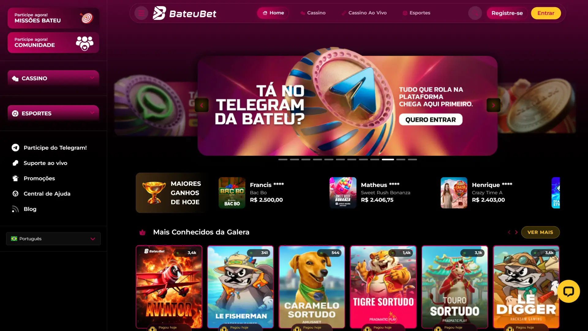 BateuBet plataforma — tela inicial para iniciantes